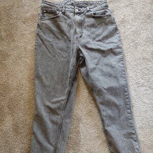 Primark Cares Womens Denim Retro 80s Grey/ Black stonewash MOM JEANS US 12/UK 16